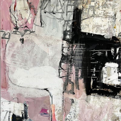 Malerei "Pianoman" in 140 x 130 cm mit Mischtechnik auf Leinwand