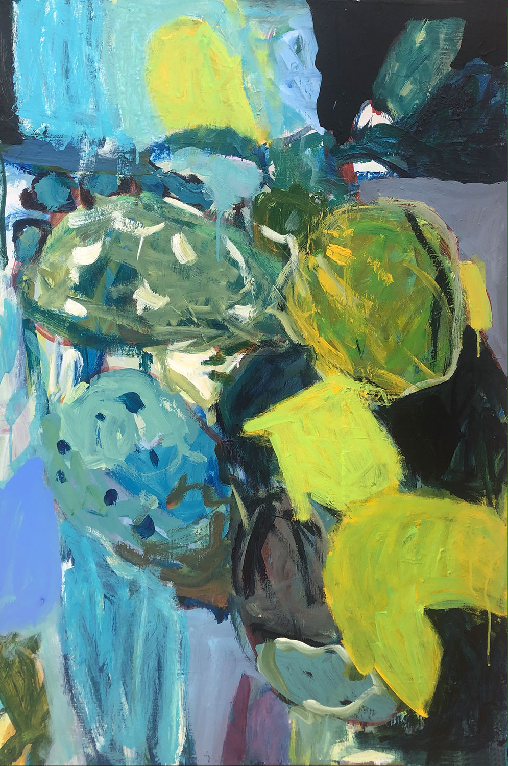 "Kaktusfrüchte" · 140 x 80 cm · Acryl auf Leinwand 2021