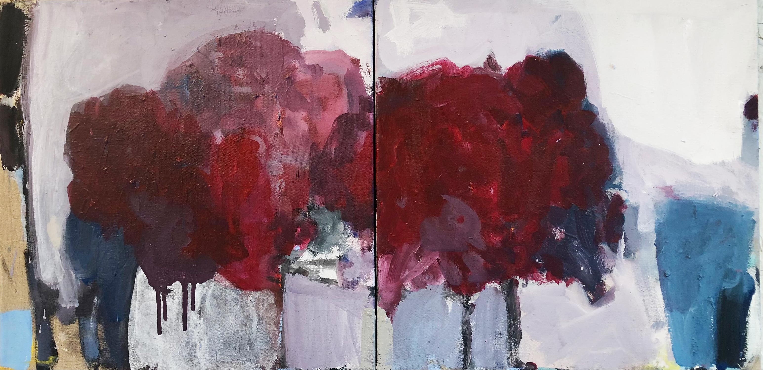 "Röschen" · 2-tlg. je 40 x 40 cm · Acryl auf Leinen 2021