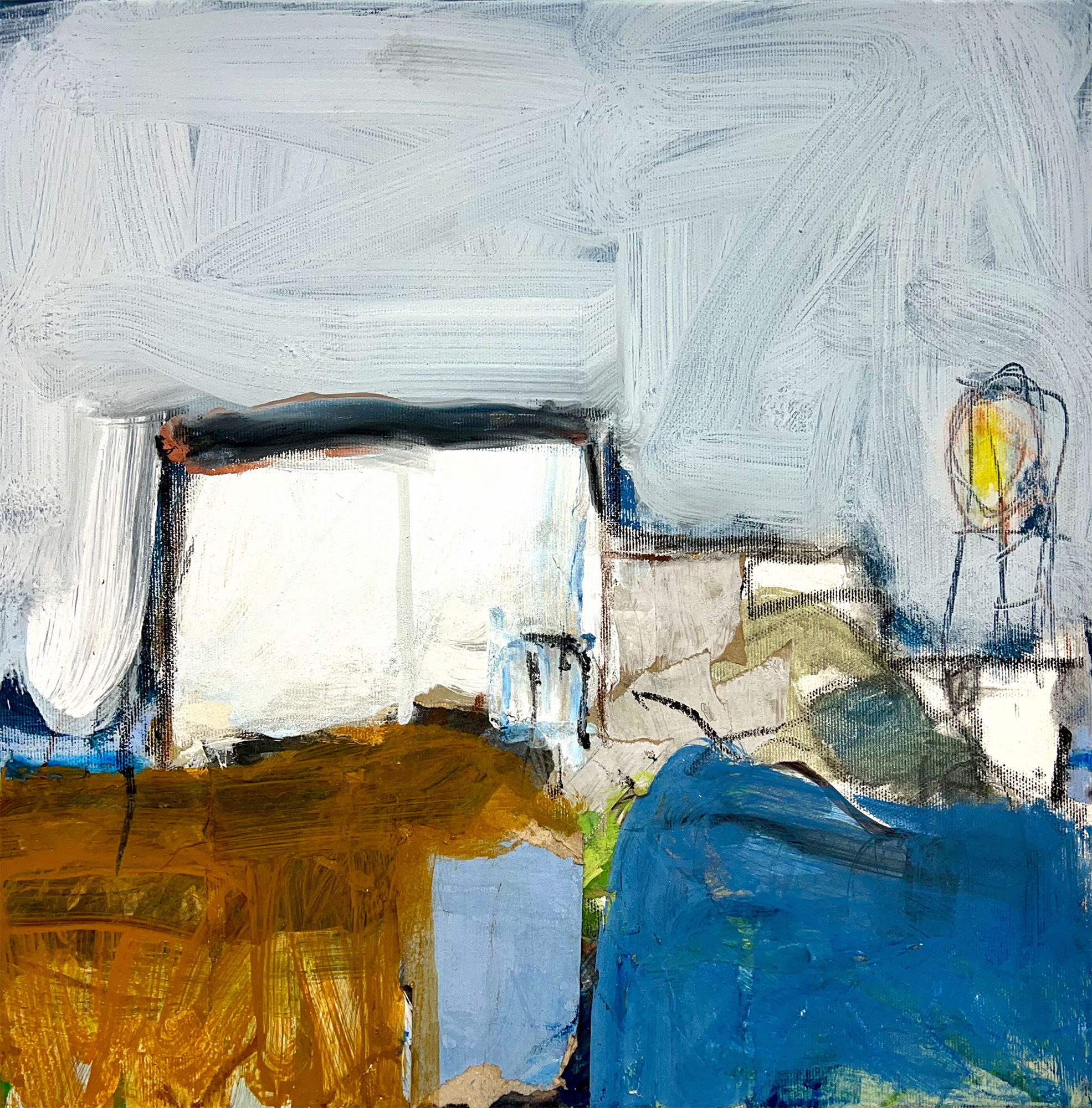 "Cap F" ·  40 x 40 cm · Mixing technique/Collage on canvas · 2023