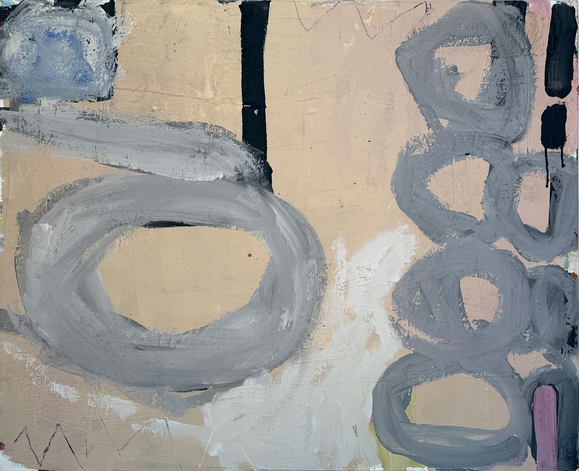 Malerei "locomoción" mit Mischtechnik auf  Leinwand