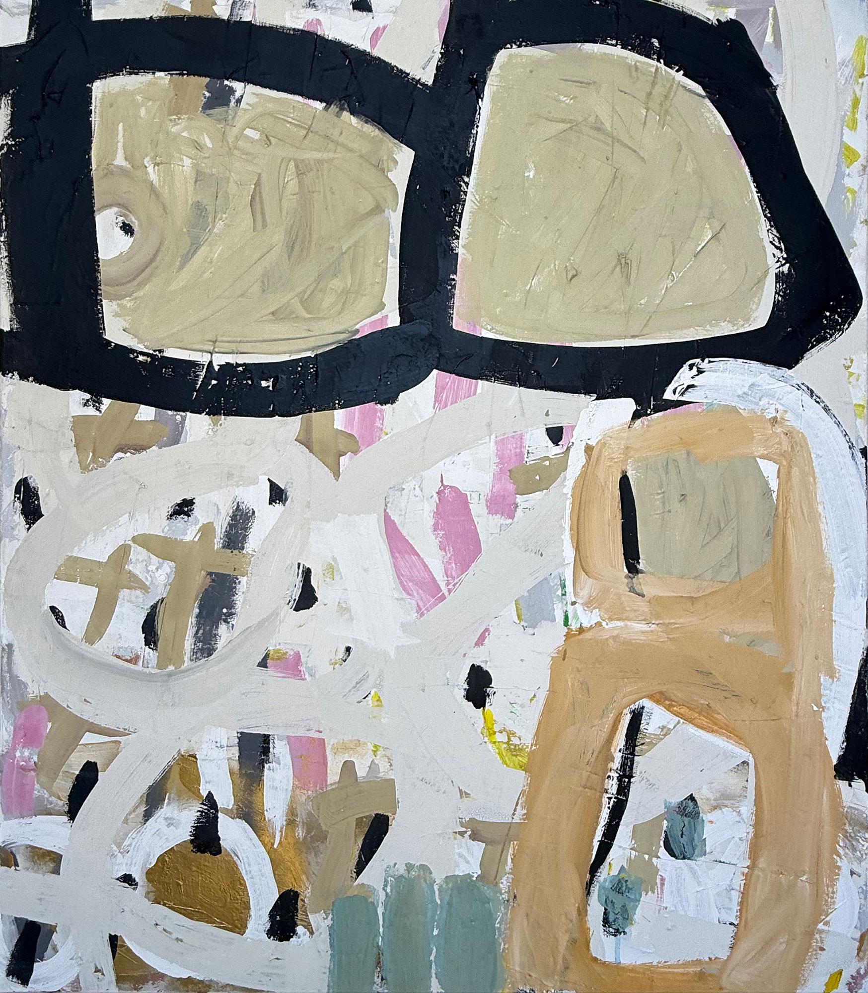 Malerei "Lentes" mit Mischtechnik auf  Leinwand