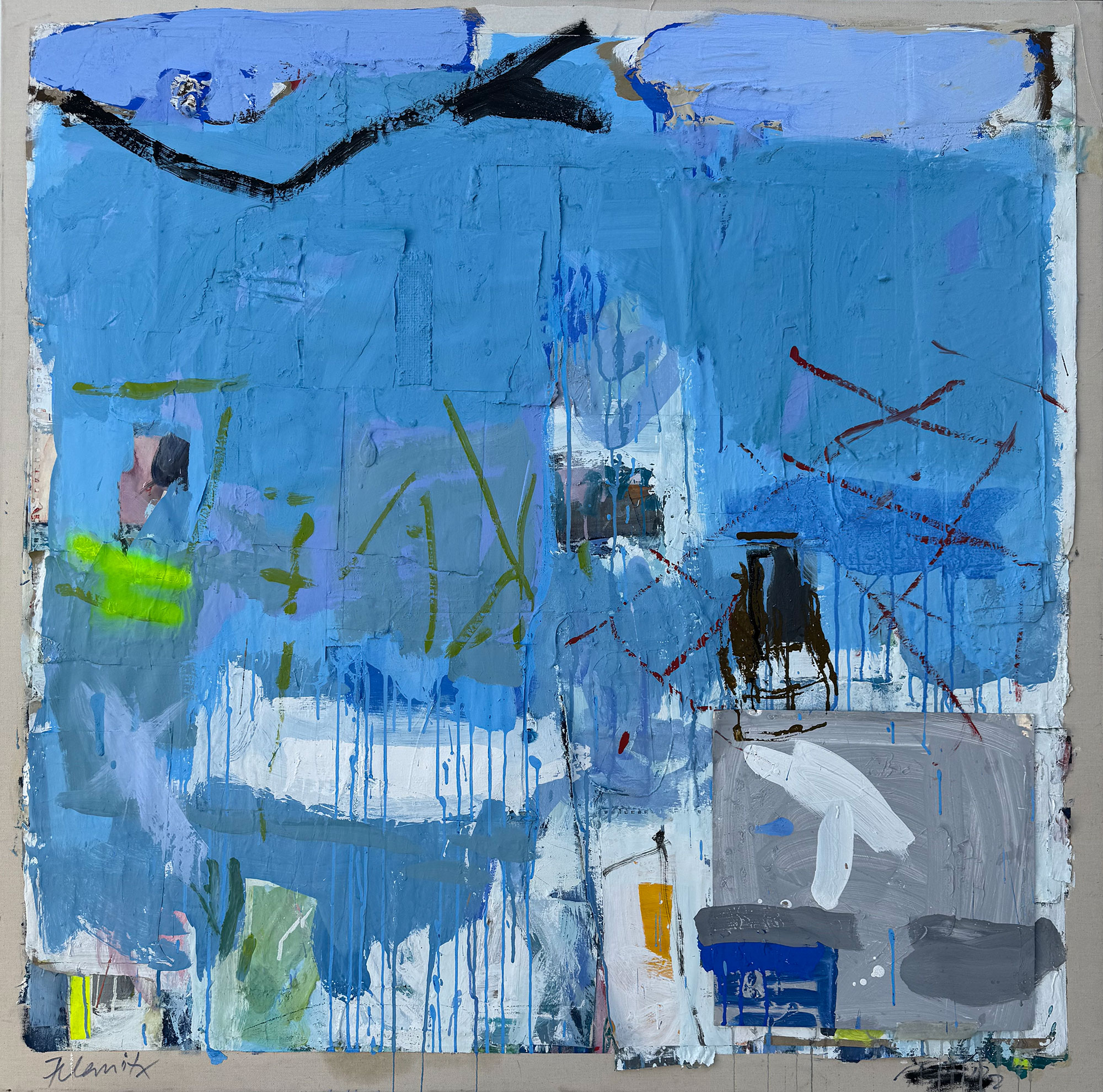 Malerei "Felanitx" in 140 x 140 cm mit Acryl auf Leinwand