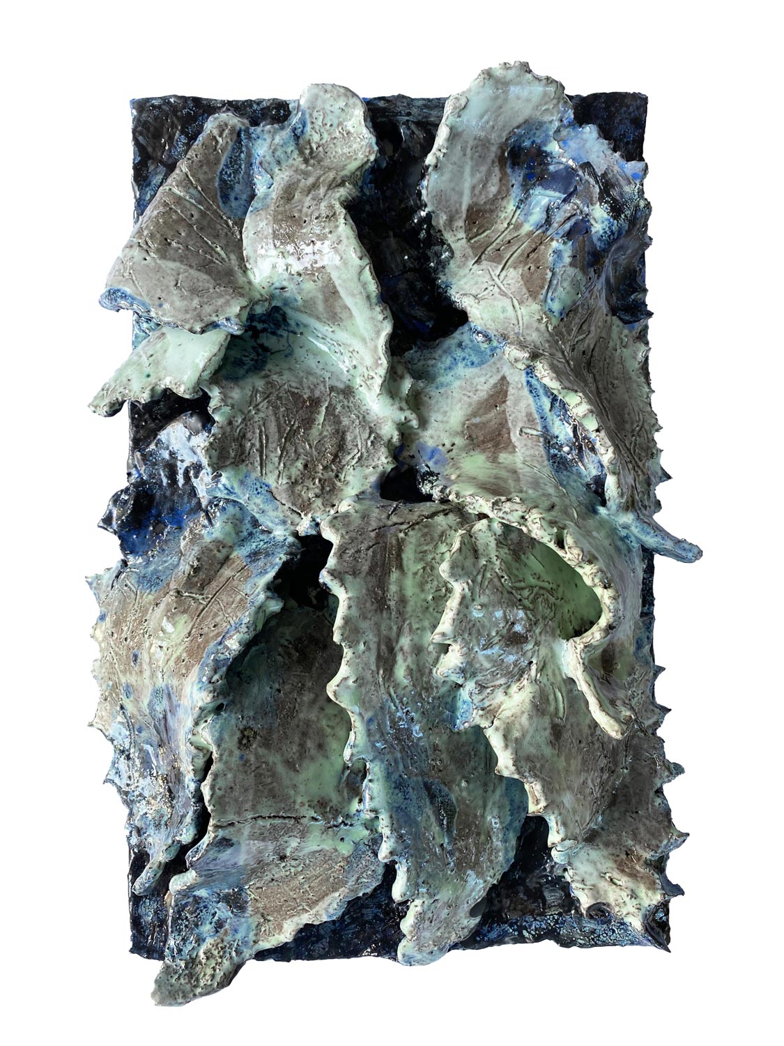 "Hojas" · wall relief · 33 x 22 cm · ceramic 2021