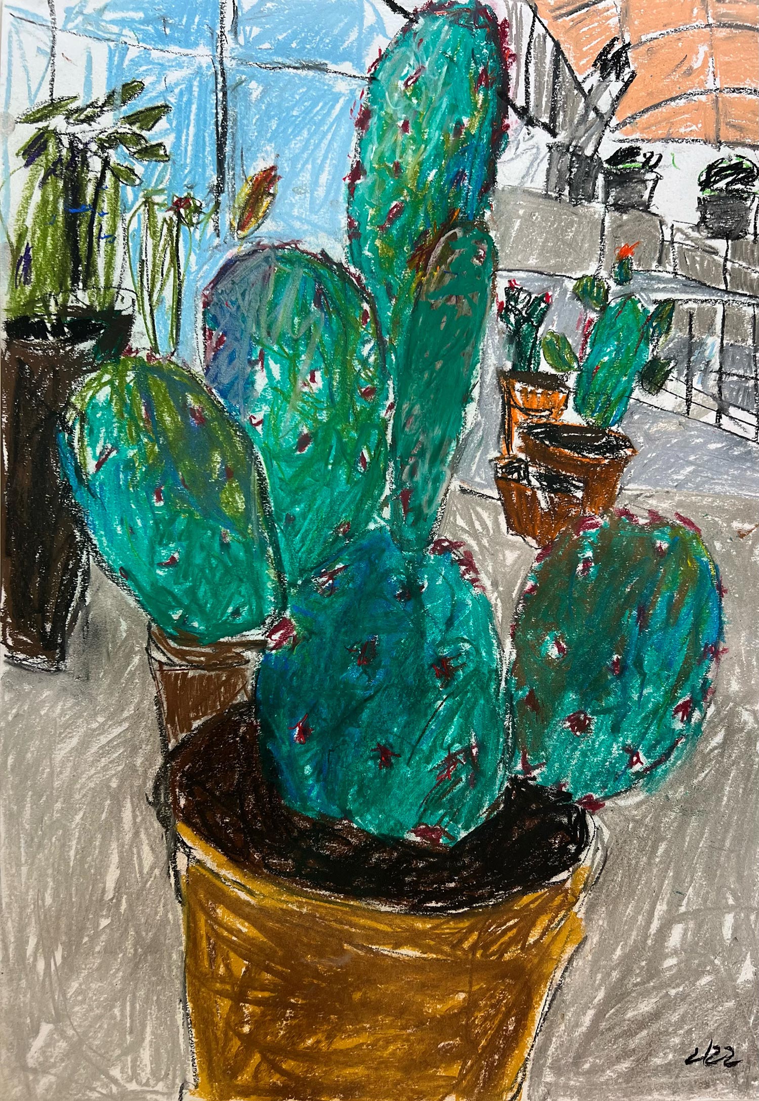 "Quesera verde" · A2 · Pastell · 2022